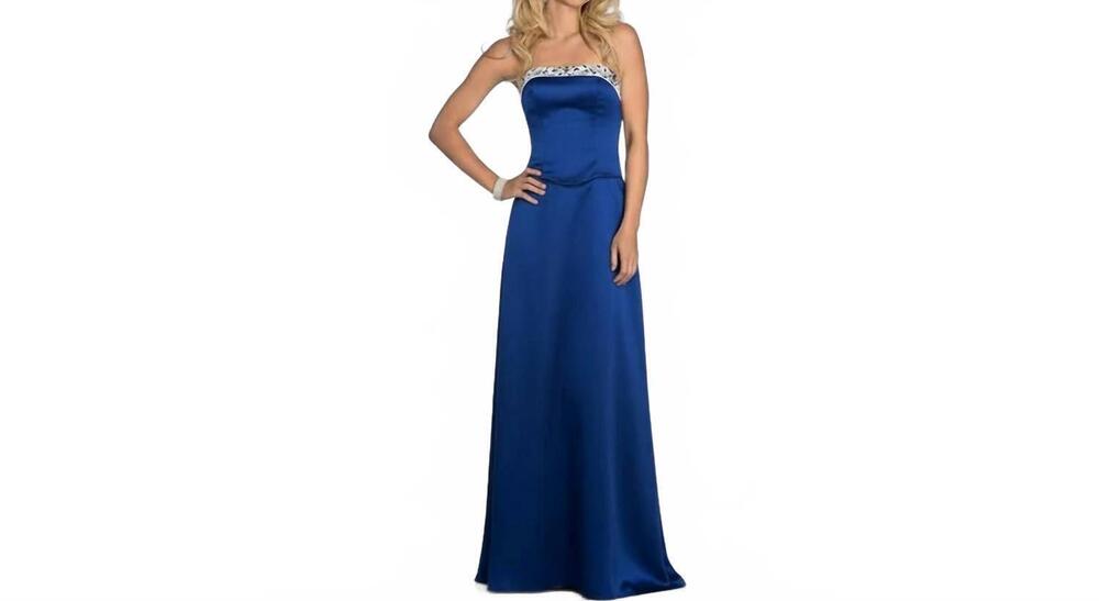 NEW LAST DRESS gilded simplicity strapless prom gown in royal